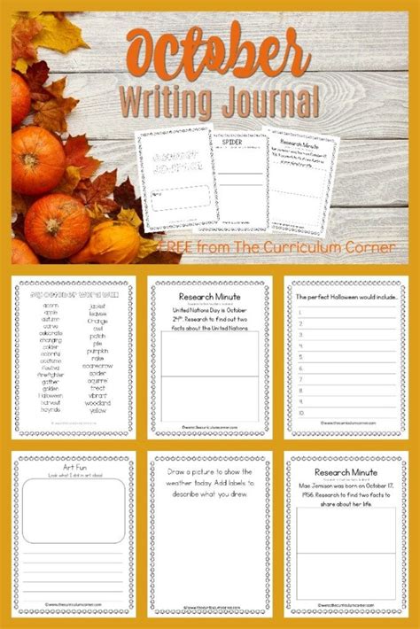 October Writing Journal 5th Grade Writing Prompts Third