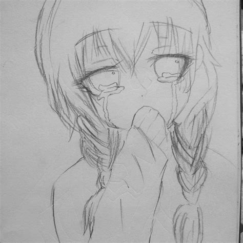 Crying Girl Drawing Cry Drawing Girl Drawing Easy Anime Girl Crying