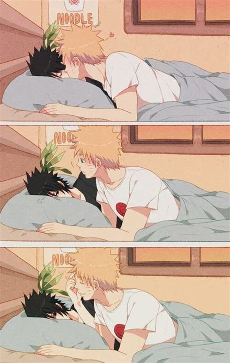 Naruto Sasuke Kiss Comic Yaoi Sleeping Bed Sasunaru Naruto