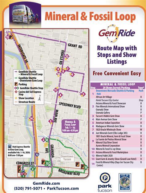 Tucson Gem Show Downtown Map Parking And Shuttles Revised For 2020