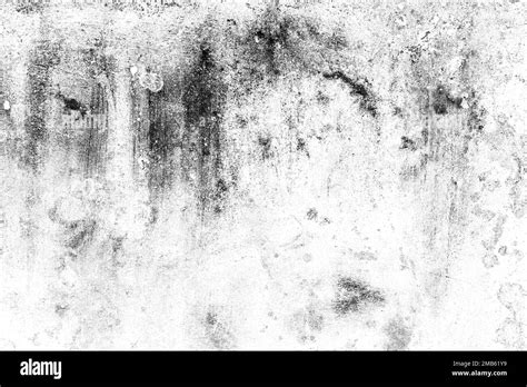 Scattered Dark Grunge Texture On The White Plaster Wall Surface Stock