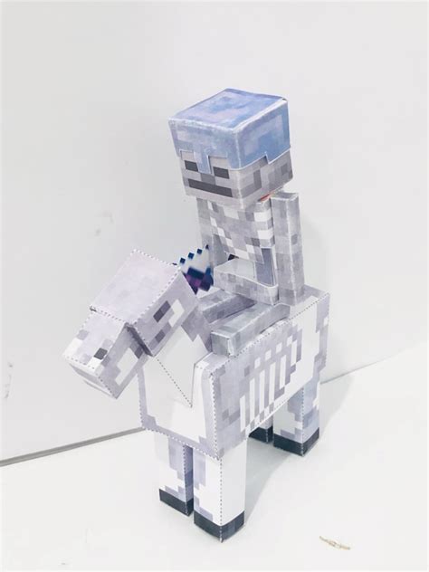 Pixel Papercraft Skeleton Horseman