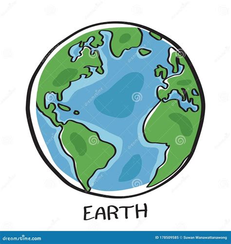 Vector Of Earth Isolated On White Background With Text Earth Under