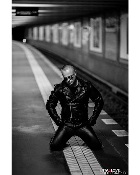tight leather pants leather gear leather jacket leatherpants puffy coat hommes sexy bw