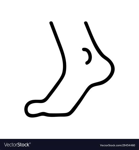 Foot Icon Isolated Contour Symbol Royalty Free Vector Image