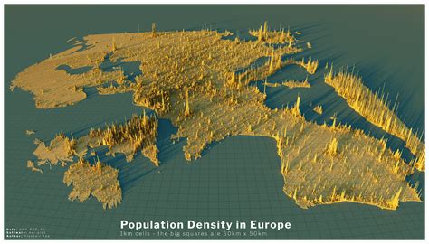 3d Mapping The Global Population Density Vivid Maps