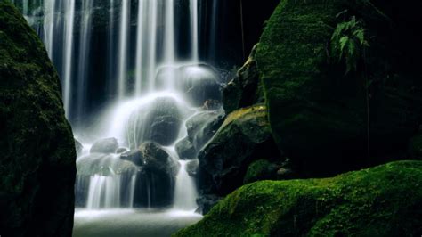 Mossy Waterfalls Nature Earth Water Green Lakes