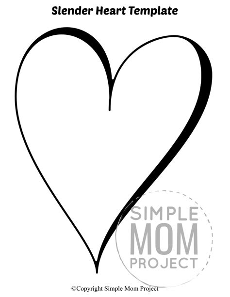 Free Printable Large Heart Shape Templates Simple Mom Project