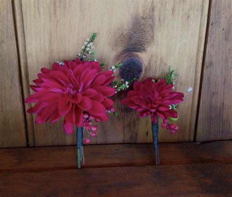 Boutonnieres Dahlia Wedding Flowers