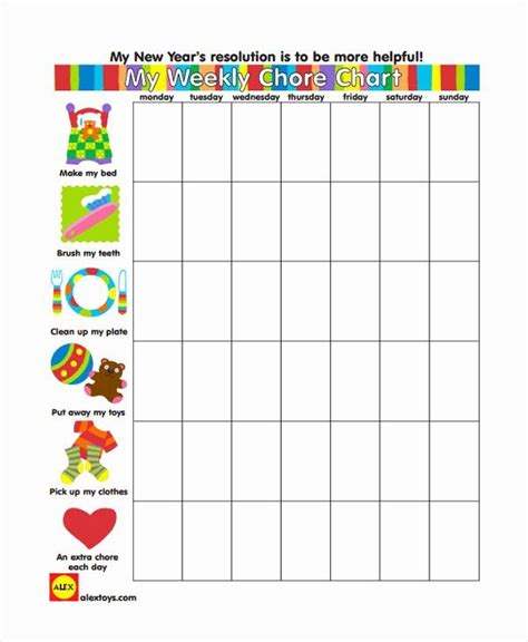 25 Monthly Chore Chart Template In 2020 Chore Chart Template Chore Chart