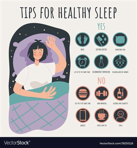 Tips Rules For Healthy Sleep Infographic Concept Vector Image