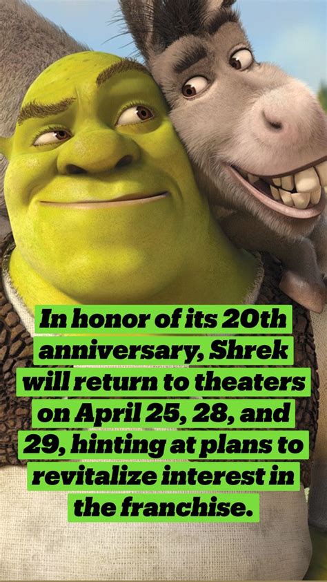 Shrek Returning To Theaters For 3 Nights To Celebrate 20th Anniversary