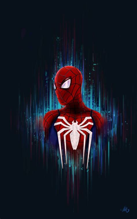 Spider Man Digital Painting By Taylor E Mathias Black Spiderman