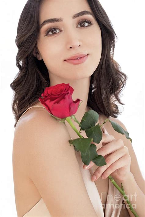Woman Holding Red Rose Photograph By Ian Hootonscience Photo Library