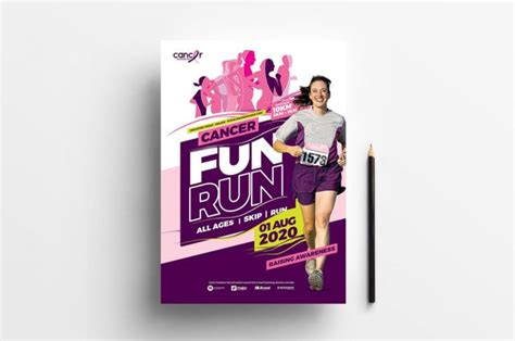 A4 Cancer Fun Run Advertisement Template In Psd Ai And Vector Fun Run