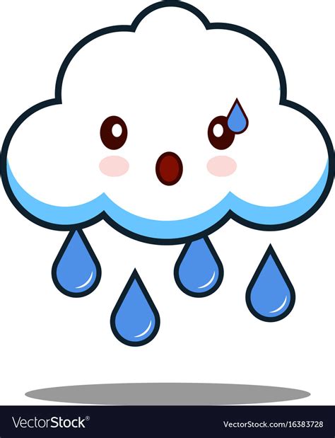 Cute Cartoon Illustration Of Rain Cloud Stock Illustration Illustration