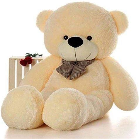 Buy Click4deal Soft Teddy Bear With Neck Bow 4 Feet 122 Cm Cream