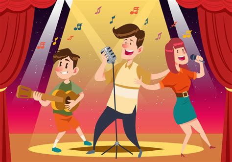 Cheerful People Singing 149819 Vector Art At Vecteezy