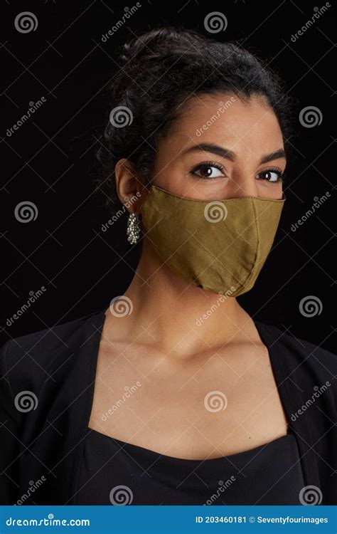 Elegant Mixed Race Woman Wearing Mask At Party Close Up Stock Image Image Of Night Adult