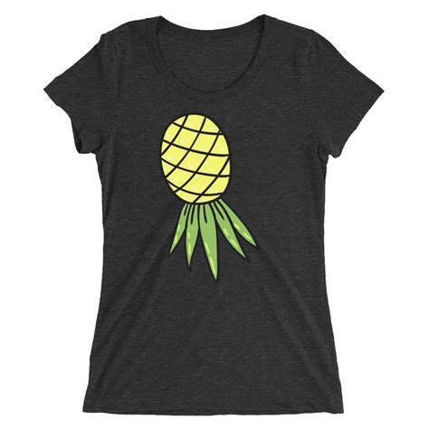 upside down pineapple graphic swingers lifestyle ladies short sleeve t shirt