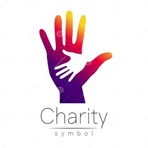 Vector Illustration Symbol Of Charity Sign Hand Isolated On White