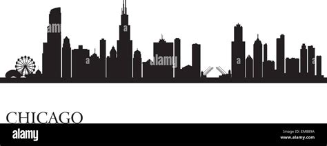 Chicago City Skyline Silhouette Background Stock Vector Image And Art Alamy