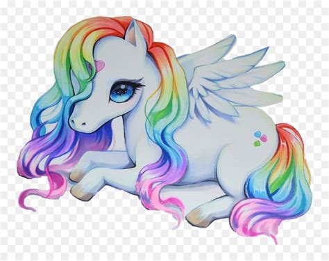 Pegasus Cute Unicorn Drawings Clipart Png Download Kawaii Cute