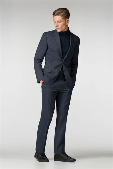 Limehaus Blue Puppytooth Slim Fit Suit Suit Direct