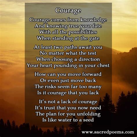 Inspirational Poem About Courage Inspirational Poems Poems Courage