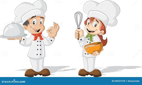 Cute Cartoon Children Chefs Stock Vector Illustration Of Food Cook