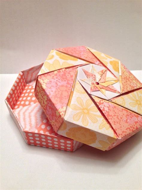 Orange Crush Octagonal Origami Gift Box Etsy Origami Gifts Origami Gift Box Origami Box