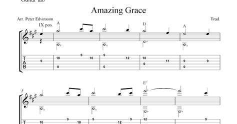amazing grace easy  guitar tablature sheet  solo