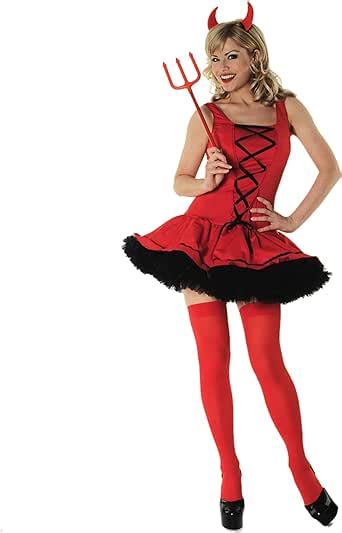 Oromiss Womens Sexy Red Devil Fancy Dress Halloween Costume Outfit Kinky Plus Size Uk