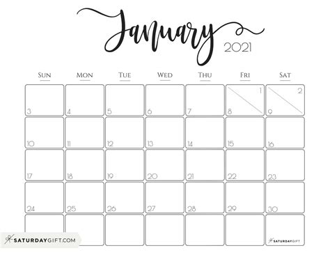 January 2024 Calendar 20 Cute And Free Printables Saturdayt