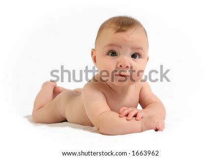 Naked Baby On White Backdrop Stock Photo 1663962 Shutterstock