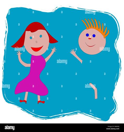 Happy Boy And Girl Stock Vector Image And Art Alamy