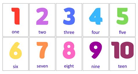 Printable Number Flash Cards