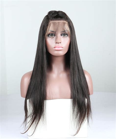 Silky Straight Full Lace Human Hair Wig Glue Needed 120 Density Wigs