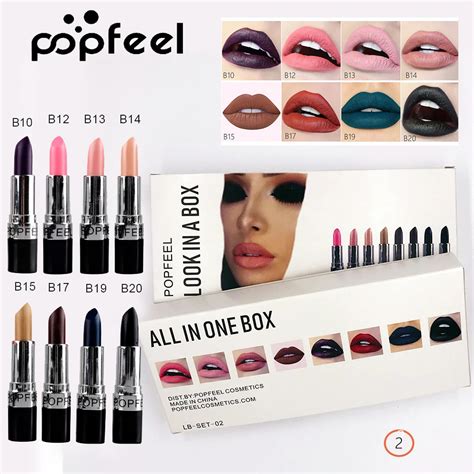 8 colors box matt lipstick kit sexy lips makeup cosmetics creamy matte lip stick pen silky