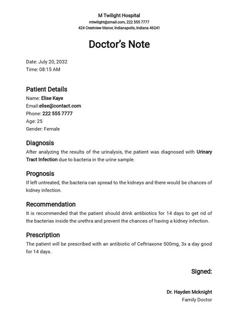 Free Doctor Note Word Templates Download Template Net