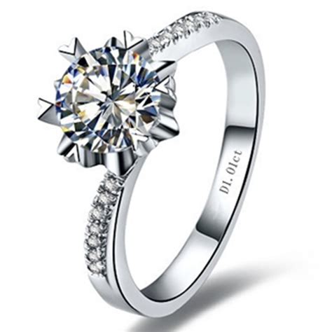 Snowflake Ring 1carat Synthetic Diamonds Engagement Ring