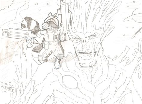 Groot And Rocket By S Chirdon Art On Deviantart