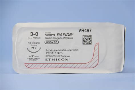 Ethicon Suture Vr497 3 0 Vicryl Rapide Undyed 18 Ps 2 Cutting