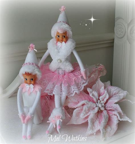 Sweetest White And Pink Elf Couple Mel Watkins Pink Elves Vintage Pink