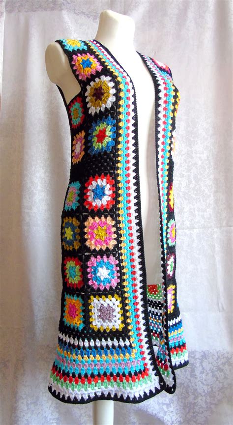 Granny Square Waistcoat Patchwork Vest Women Crochet Etsy