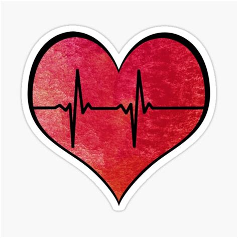 Nurse Watercolor Heart Ekg Sticker For Sale By Lucyfur85 Redbubble