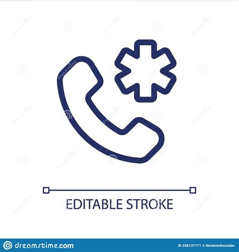 Calling Emergency Pixel Perfect Linear Ui Icon Stock Vector
