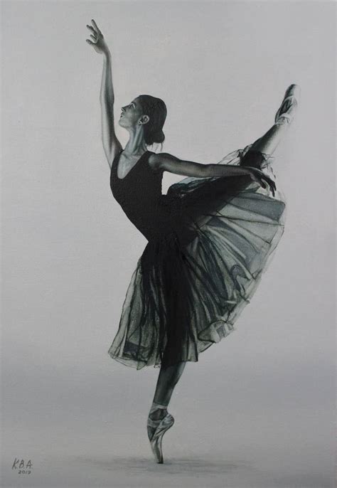 Ballerina In Black And White Painting By Viktor Kucheryavyy Saatchi Art