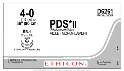 Ethicon Pds Ii Polydioxanone Sutures Polydioxanone Suture Kit