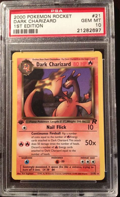 Pokemon Dark Charizard 2182 1st Edition Psa 10 Gem Mint Low